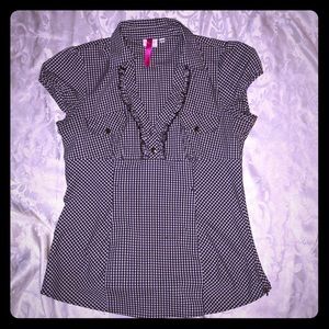 Black and white blouse